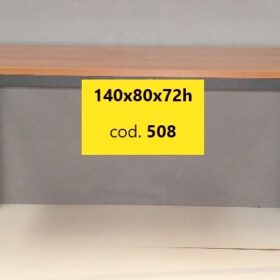 TAVOLO IN ACCIAIO CON PIANO LAMINATO 
COLOR LEGNO
- USATI, IN OTTIMO STATO