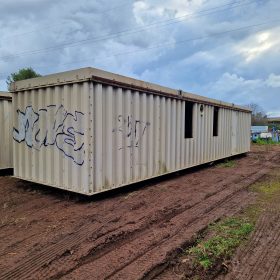 CONTAINER ABITAZIONE/UFFICIO 36 mq. marca MORTEO CON STRUTTURA IN LAMIERA VERNICIATA E COIBENTATA