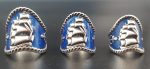 ANELLO "PIETRO FERRANTE" COLORE ARGENTO CON SMALTO BLU - immagine 3
