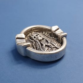 POSACENERE PER SIGARO PIETRO FERRANTE IN METALLO FINITURA ARGENTO - TESCHIO