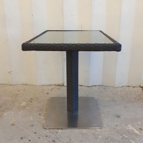 TAVOLO CON PIANO IN VETRO cm 80x60x77h