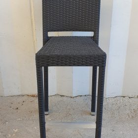 SGABELLO ALTO NERO EFFETTO RATTAN
