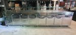 BANCO PER GASTRONOMIA CON PIANO CALDO (2 MT + 2 MT) + BASE CON 4 SPORTELLI E 6 CASSETI REFRIGERATI CON MOTORE REMOTO - immagine 2