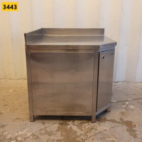 BANCO ANGOLARE IN ACCIAIO INOX cm 90x90x92h