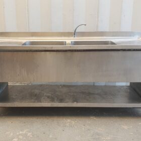 LAVELLO DOPPIA VASCA CON RUBINETTO cm 190x70x100h